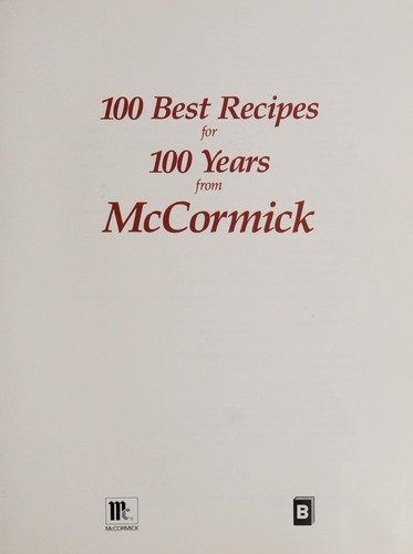 Cover for 100 Recipes for 100 Years from McCormick