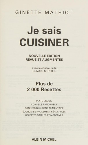 JE SAIS CUISINER